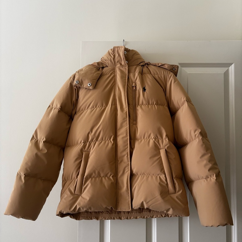 Polo Ralph Lauren - Women’s - Mid-Weight Down Puffer Jacket - Camel - Medium - Picture 2 of 16